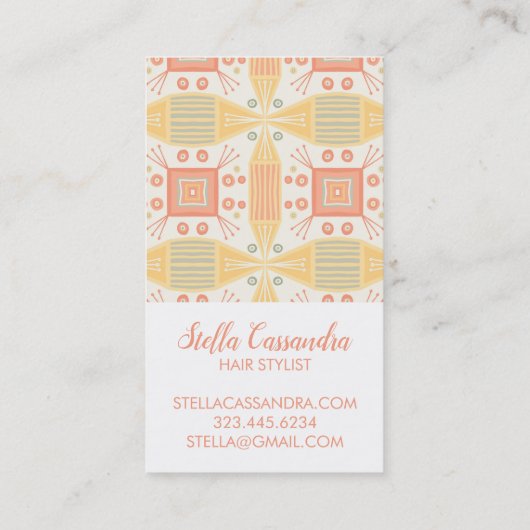 Sorbet Geometric Tile Pattern Visitenkarte (Rückseite)