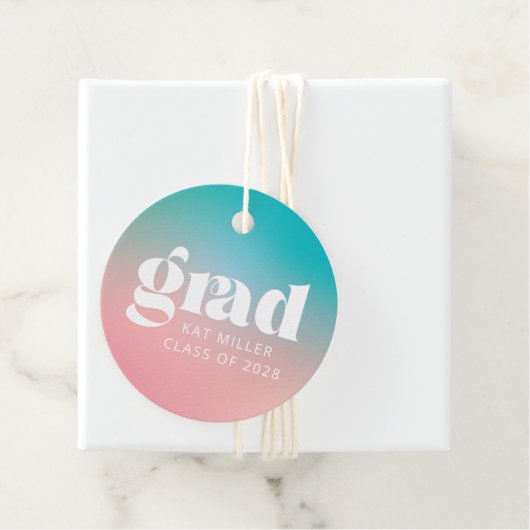 Sorbet Gradient Graduation Party Geschenkanhänger (Beispiel)