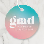 Sorbet Gradient Graduation Party Geschenkanhänger (Vorderseite)