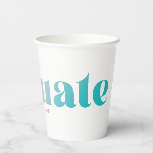 Sorbet Gradient Graduation Party Pappbecher (Rückseite)