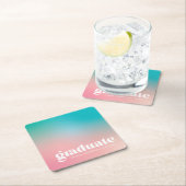 Sorbet Gradient Graduation Party Rechteckiger Pappuntersetzer (Vor Ort)