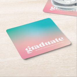 Sorbet Gradient Graduation Party Rechteckiger Pappuntersetzer