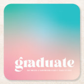 Sorbet Gradient Graduation Party Rechteckiger Pappuntersetzer (Vorderseite)
