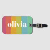 Sorbet Rainbow Colors Individuelle Name Summer Gepäckanhänger (Vorderseite (Horizontal))