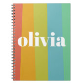 Sorbet Rainbow Colors Individuelle Name Summer Notizblock (Vorderseite)