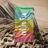 Sorbet Rainbow Colors Individuelle Name Summer Strandtuch
