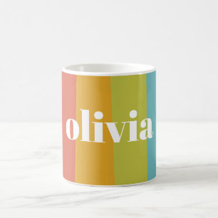 Sorbet Regenbogenfarben Individueller Name Sommer Kaffeetasse