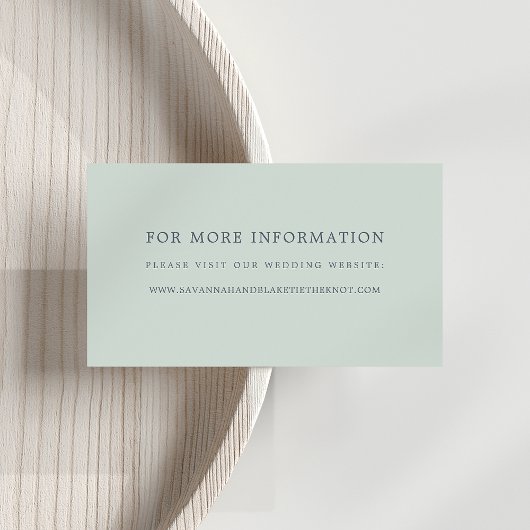 Sorbet Wedding Website Cards | Pastell Green Begleitkarte