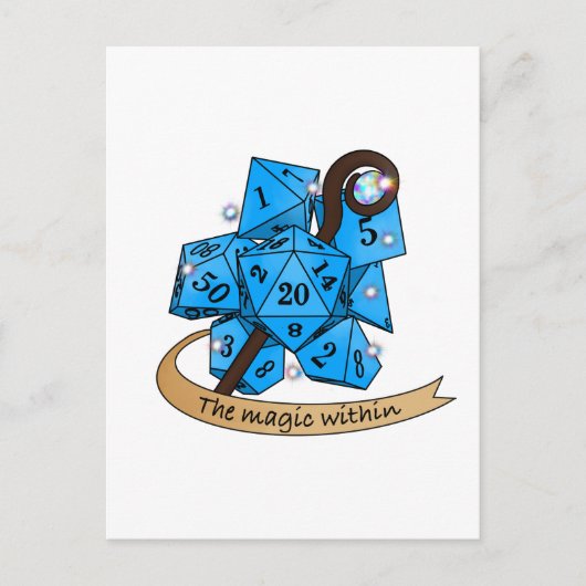 Sorcerer Dice Design Feiertagspostkarte (Vorderseite)