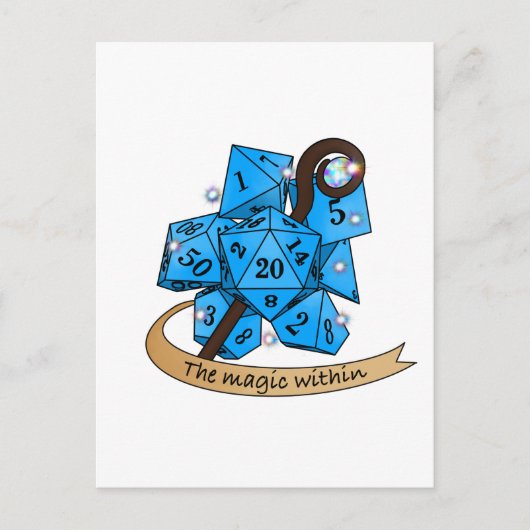 Sorcerer Dice Design Postkarte (Vorderseite)