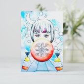 Sorceress Manifestation Watercolor Art Einladung (Stehend Vorderseite)