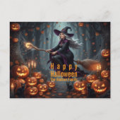 Sorcery Halloween Family Feiertagspostkarte (Vorderseite)
