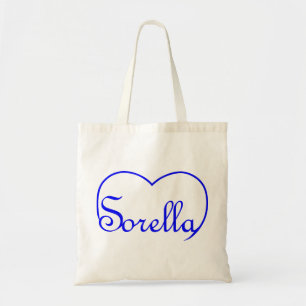 Sorella Italian Sister heart Blue Tragetasche