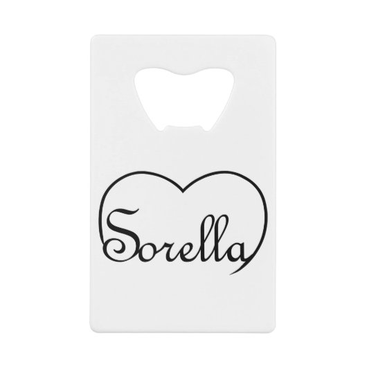 Sorella Italian Sister heart Geldbeutel Flaschenöffner (Vorderseite)