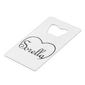 Sorella Italian Sister heart Geldbeutel Flaschenöffner (Vorderseite Schrägansicht)