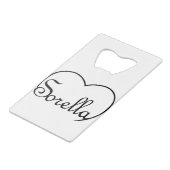 Sorella Italian Sister heart Geldbeutel Flaschenöffner (Rückseite Schrägansicht)