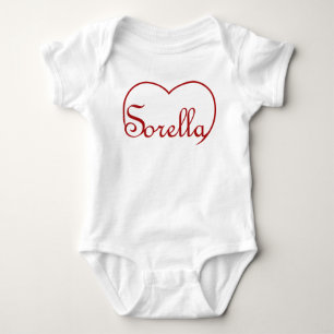 Sorella Italian Sister heart Red Baby Strampler