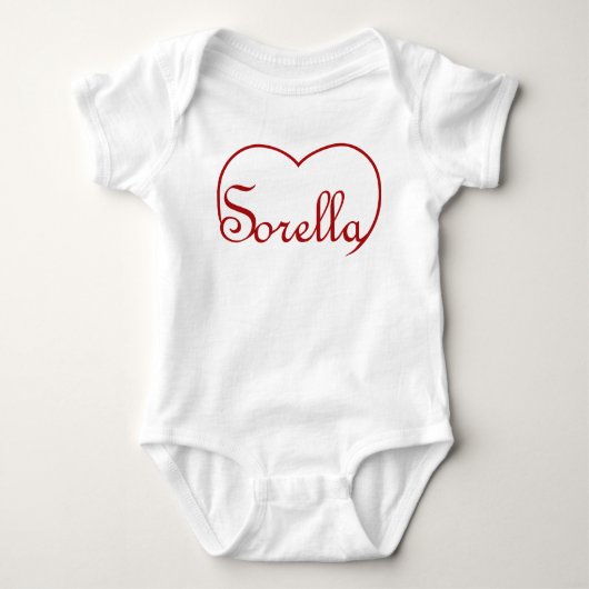 Sorella Italian Sister heart Red Baby Strampler (Vorderseite)