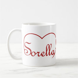 Sorella Italian Sister heart Red Kaffeetasse