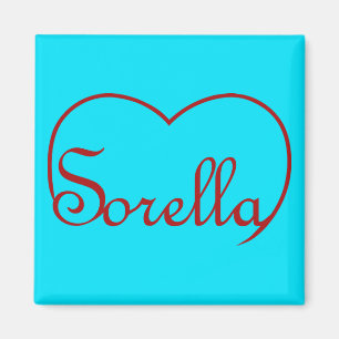 Sorella Italian Sister heart Red Magnet