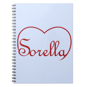 Sorella Italian Sister heart Red Notizblock