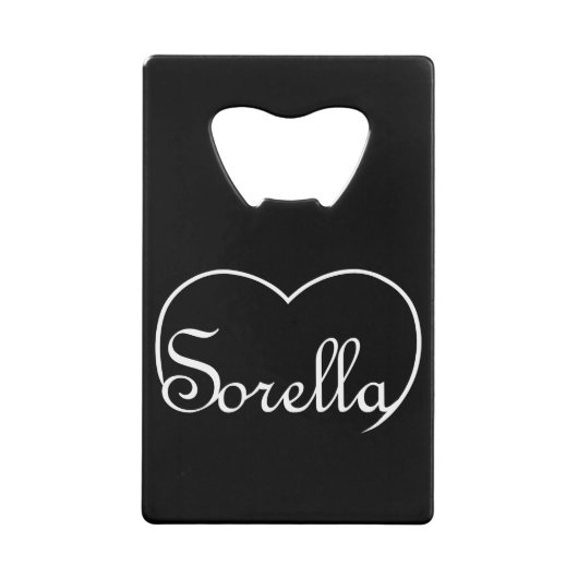 Sorella Italian Sister Herz weiß Geldbeutel Flaschenöffner (Vorderseite)