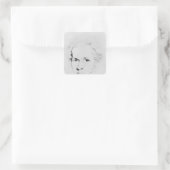 Soren Aabye Kierkegaard Quadratischer Aufkleber (Tasche)