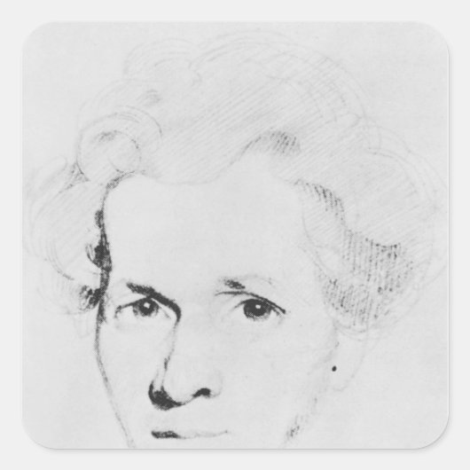 Soren Aabye Kierkegaard Quadratischer Aufkleber (Vorderseite)