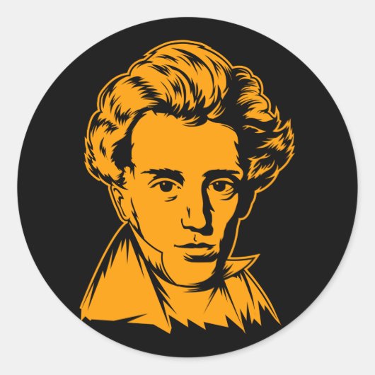 Soren Kierkegaard Philosophie existenzialistisches Runder Aufkleber (Vorderseite)