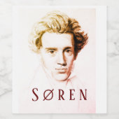 Søren Kierkegaard Weinetikett (Einzelnes Label)