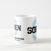 Soren Name bedeutet monogramm schwarz-blaue Tasse (Mittel)