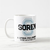 Soren Name bedeutet monogramm schwarz-blaue Tasse (Links)