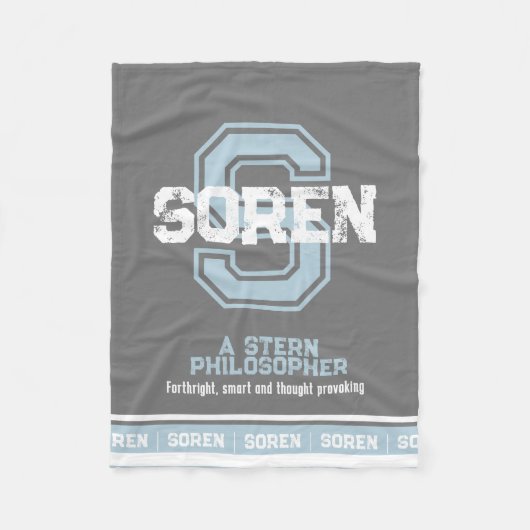 Soren Name bedeutet Sport monogramm schwarz blau Fleecedecke (Vorderseite)