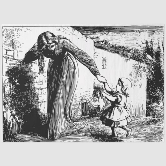 Sorge - Frau und Kind Seidenpapier (Vorderseite)