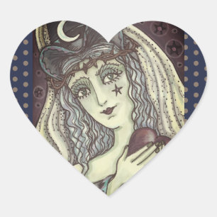 SORGE, GOTH WITCH HERZSTICKER HERZEN Herz-Aufkleber