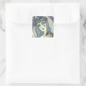 SORGE, GOTH WITCH HERZSTÜCK QUADRATISCHER AUFKLEBER (Tasche)