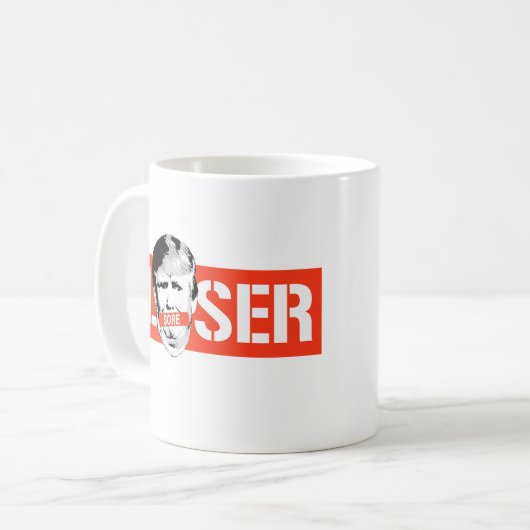 SORGE LOSER TRUMP KAFFEETASSE (Vorderseite Links)