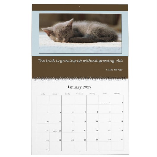 Sorge vergeudet Klugheit Kalender (Jan 2027)