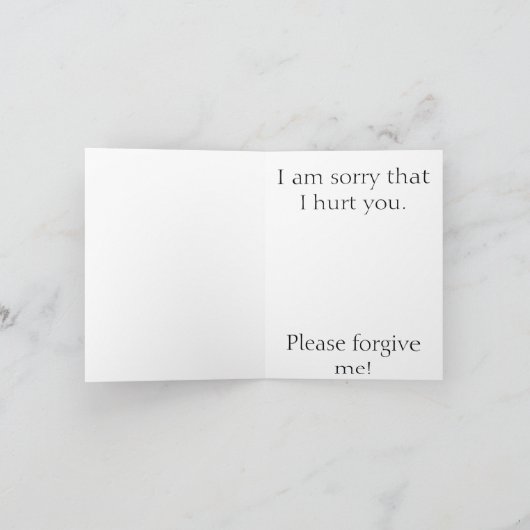 SORGEN SIE, DASS ICH DIR VERLETZE. KARTE (Innenseite)