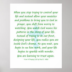 Sorgen Sie sich nicht - beten Sie und passen Sie Poster