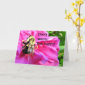 Sorgen Sie sich nicht, Bienen-glückliche Karte (Gelbe Blume)