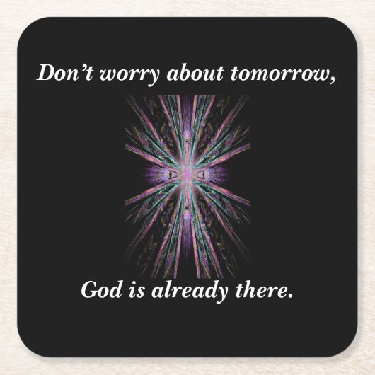 Sorgen Sie sich nicht Kreuz der Rechteckiger Pappuntersetzer (Vorderseite)