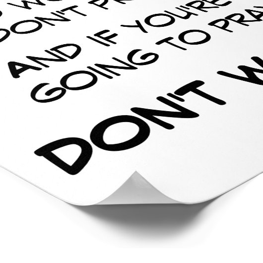 SORGEN SIE SICH NICHT POSTER (Ecke)