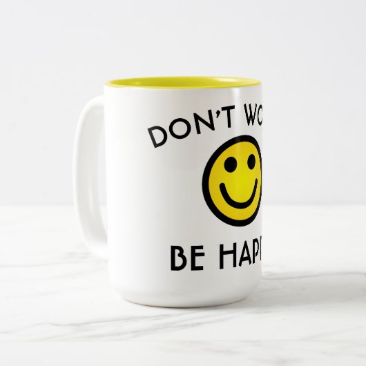 Sorgen Sie sich nicht, seien Sie glückliche Tasse (Vorderseite Links)