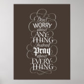 SORGEN Sie sich über nichts - Christliche Kalligra Poster (Vorne)
