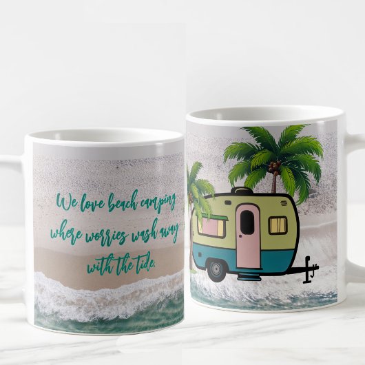 Sorgen Waschen Weg Strand Camping Kaffeetasse