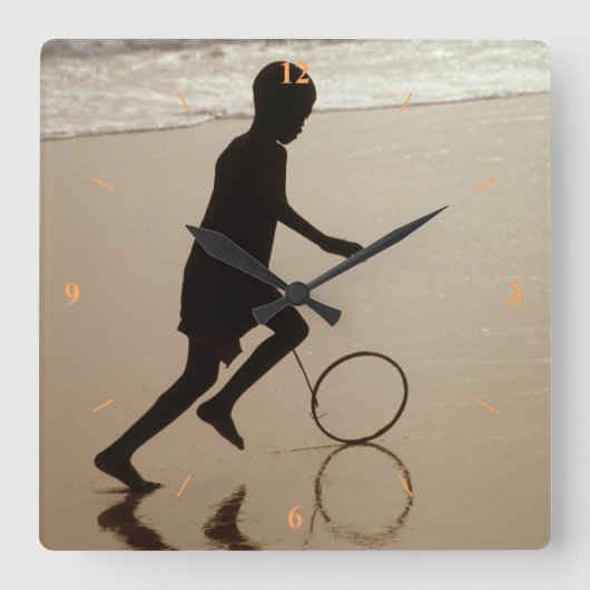 sorgenfrei quadratische wanduhr (Vorderseite)