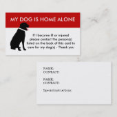 Sorgfalt für meine Hundeinformationen für Notfälle Telefonnummerkarte (Vorne/Hinten)