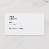 Sorgfalt für meine Hundeinformationen für Notfälle Telefonnummerkarte (Rückseite)