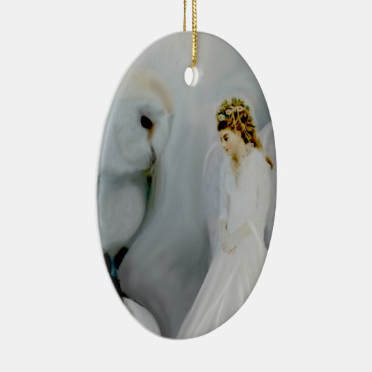 Sorgfalt-Schutzengel und weiße Eule durch Amelia Keramik Ornament (Rechts)